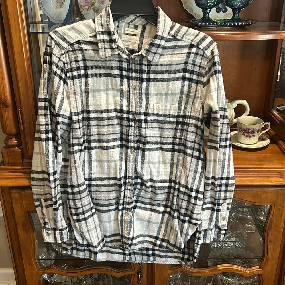 American eagle plaid button down size L